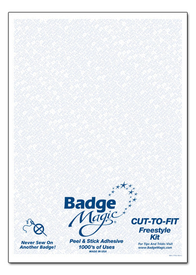 Badge Magic 2 Pack Cut to Fit Freestyle Double Sided Adhesive for Clothing,  Fabric, Scout Badge, Patches - No Sew No Iron