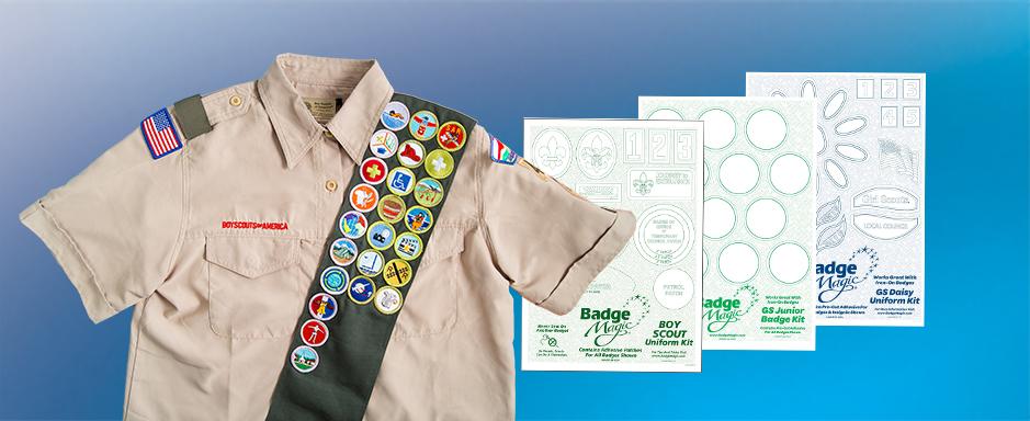Badge Magic 2 Pack Cut to Fit Freestyle Double Sided Adhesive for Clothing,  Fabric, Scout Badge, Patches - No Sew No Iron
